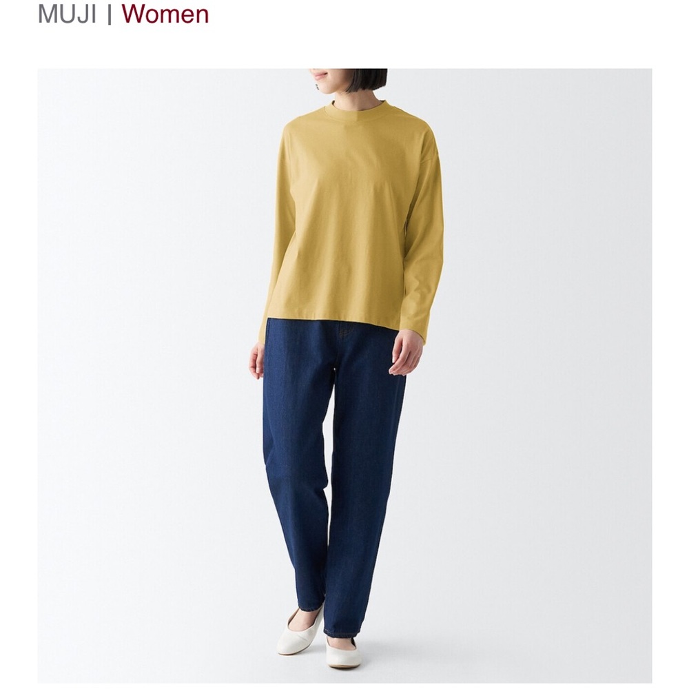 Muji yellow long sleeve shirt xs